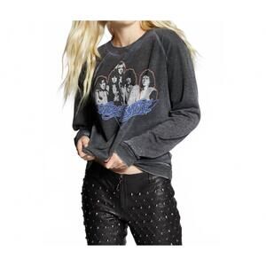 NEW RECYCLED KARMA aero force one aerosmith sweatshirt in black